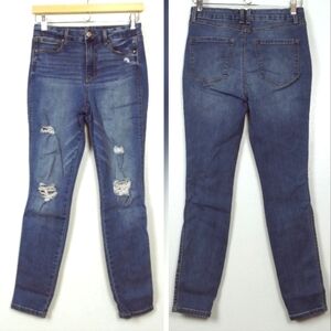 Rewash bemore Jeans Pant Women's 5/27 Medium Wash Real Curve High-Rise Distresse